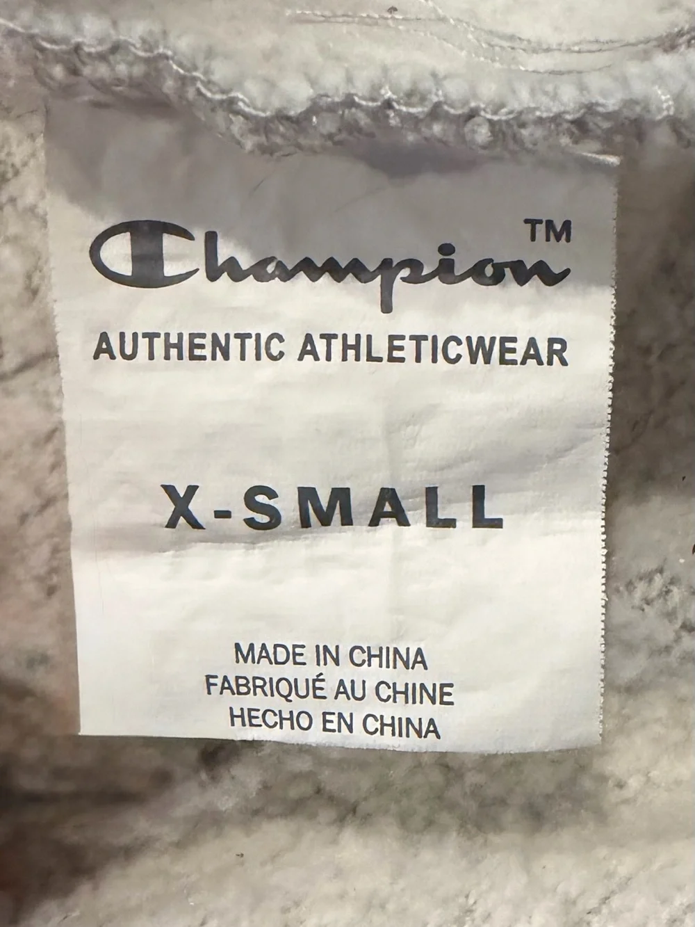 EUC Champion Dog Hoodie Sweatshirt, Light Heather Gray, Size XS